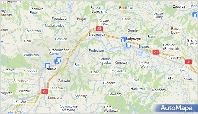 mapa Grudna Kępska, Grudna Kępska na mapie Targeo