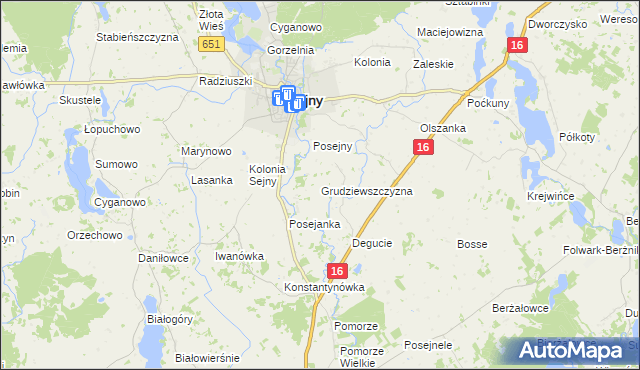 mapa Grudziewszczyzna, Grudziewszczyzna na mapie Targeo