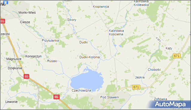 mapa Guzy gmina Knyszyn, Guzy gmina Knyszyn na mapie Targeo