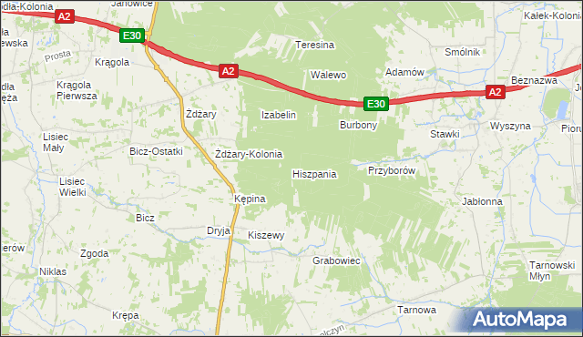 mapa Hiszpania, Hiszpania na mapie Targeo