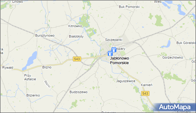 mapa Jabłonowo-Zamek, Jabłonowo-Zamek na mapie Targeo