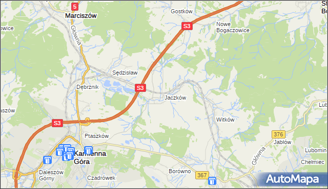 mapa Jaczków, Jaczków na mapie Targeo