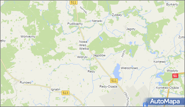 mapa Jagodów, Jagodów na mapie Targeo