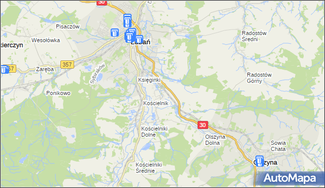 mapa Jałowiec gmina Lubań, Jałowiec gmina Lubań na mapie Targeo