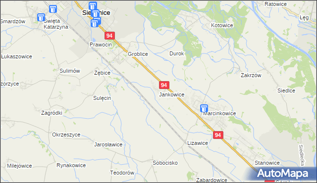 mapa Jankowice gmina Oława, Jankowice gmina Oława na mapie Targeo