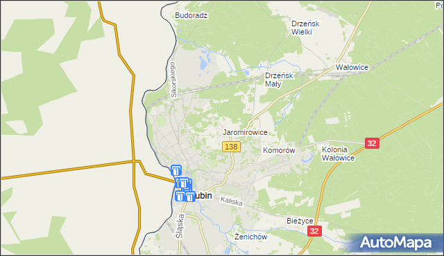 mapa Jaromirowice, Jaromirowice na mapie Targeo