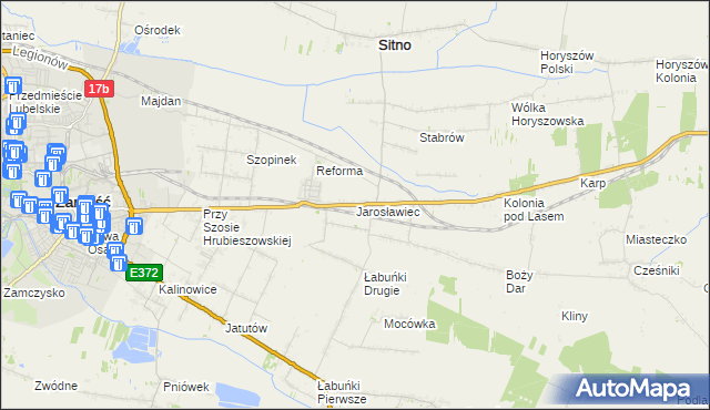 mapa Jarosławiec gmina Sitno, Jarosławiec gmina Sitno na mapie Targeo