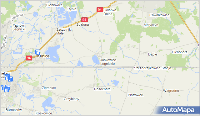 mapa Jaśkowice Legnickie, Jaśkowice Legnickie na mapie Targeo