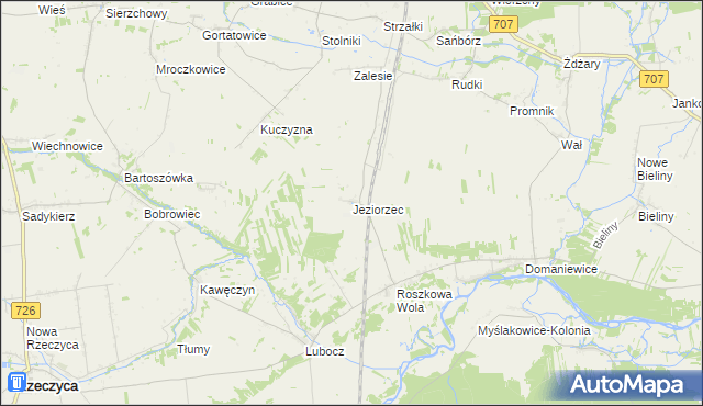 mapa Jeziorzec, Jeziorzec na mapie Targeo