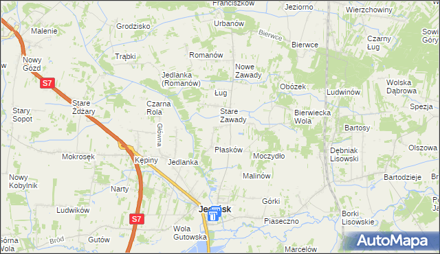 mapa Józefów gmina Jedlińsk, Józefów gmina Jedlińsk na mapie Targeo