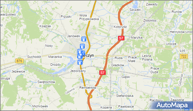 mapa Józefowice gmina Tarczyn, Józefowice gmina Tarczyn na mapie Targeo