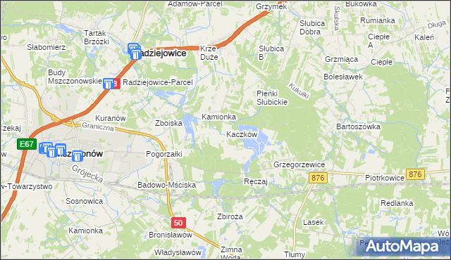 mapa Kaczków, Kaczków na mapie Targeo