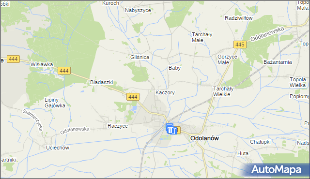 mapa Kaczory gmina Odolanów, Kaczory gmina Odolanów na mapie Targeo