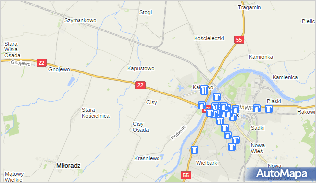 mapa Kałdowo gmina Malbork, Kałdowo gmina Malbork na mapie Targeo