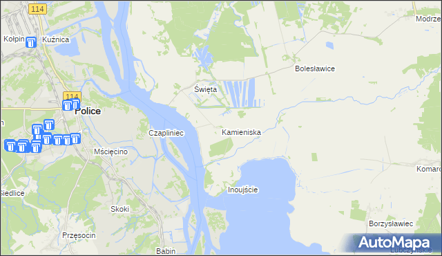 mapa Kamieniska, Kamieniska na mapie Targeo