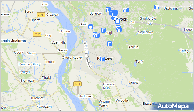 mapa Karczew powiat otwocki, Karczew powiat otwocki na mapie Targeo