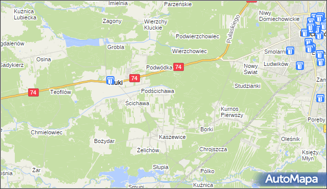 mapa Kaszewice-Kolonia, Kaszewice-Kolonia na mapie Targeo
