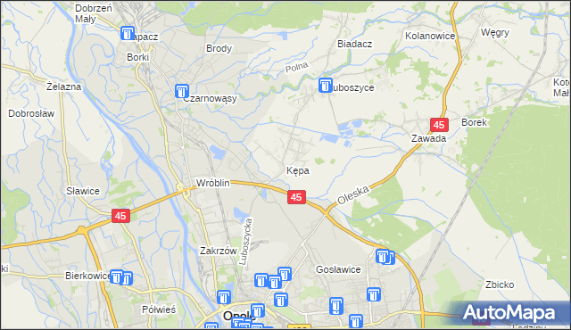 mapa Kępa gmina Łubniany, Kępa gmina Łubniany na mapie Targeo
