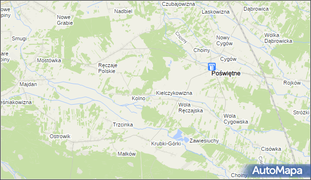 mapa Kielczykowizna, Kielczykowizna na mapie Targeo