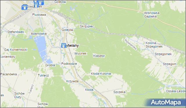 mapa Klasztor gmina Rytwiany, Klasztor gmina Rytwiany na mapie Targeo