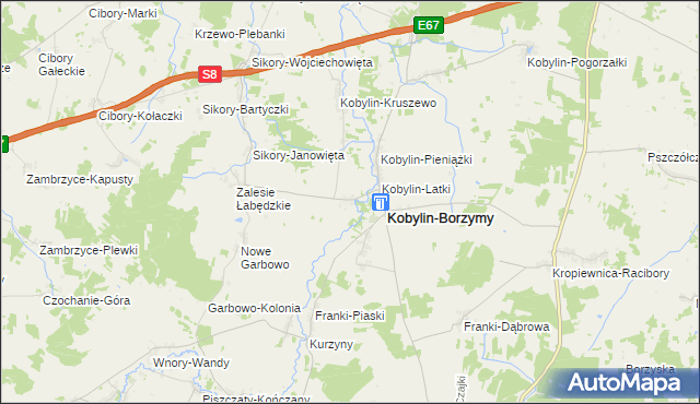 mapa Kobylin-Kuleszki, Kobylin-Kuleszki na mapie Targeo