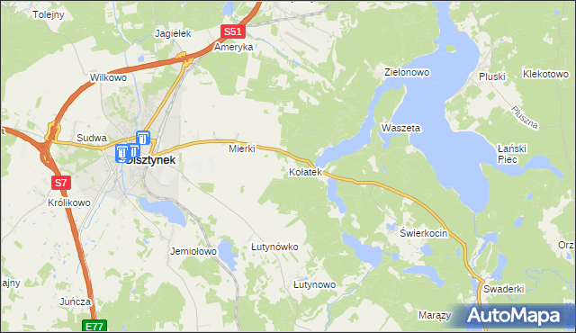 mapa Kołatek, Kołatek na mapie Targeo