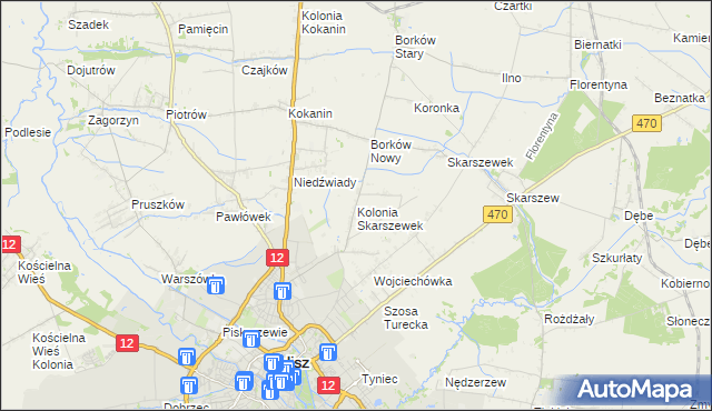 mapa Kolonia Skarszewek, Kolonia Skarszewek na mapie Targeo