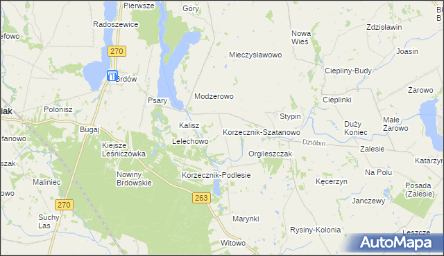mapa Korzecznik-Szatanowo, Korzecznik-Szatanowo na mapie Targeo