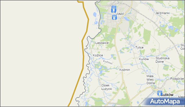 mapa Koźlice gmina Zgorzelec, Koźlice gmina Zgorzelec na mapie Targeo