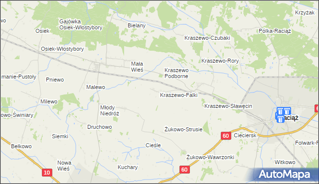 mapa Kraszewo-Falki, Kraszewo-Falki na mapie Targeo