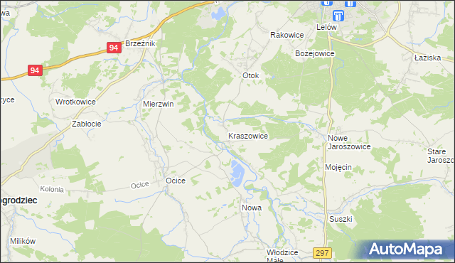 mapa Kraszowice, Kraszowice na mapie Targeo