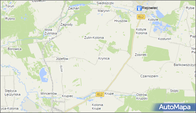 mapa Krynica gmina Krasnystaw, Krynica gmina Krasnystaw na mapie Targeo