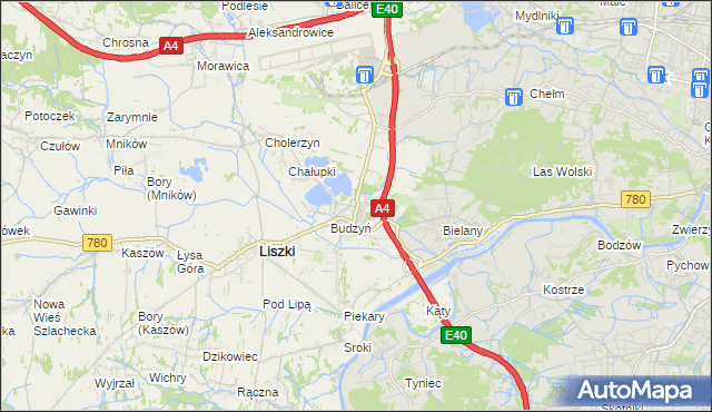 mapa Kryspinów, Kryspinów na mapie Targeo