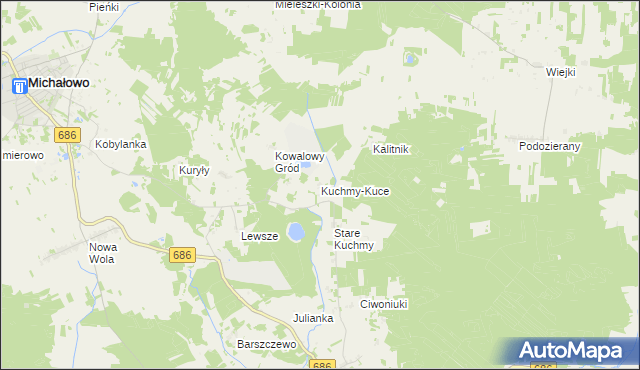 mapa Kuchmy-Kuce, Kuchmy-Kuce na mapie Targeo