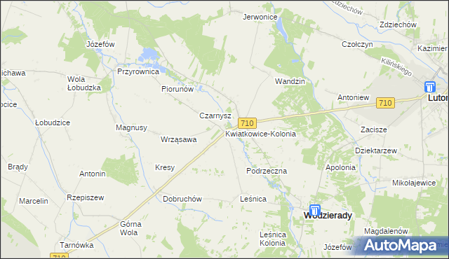 mapa Kwiatkowice-Kolonia, Kwiatkowice-Kolonia na mapie Targeo