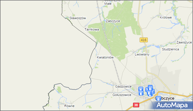 mapa Kwiatoniów, Kwiatoniów na mapie Targeo