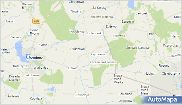 mapa Łączewna gmina Przedecz, Łączewna gmina Przedecz na mapie Targeo