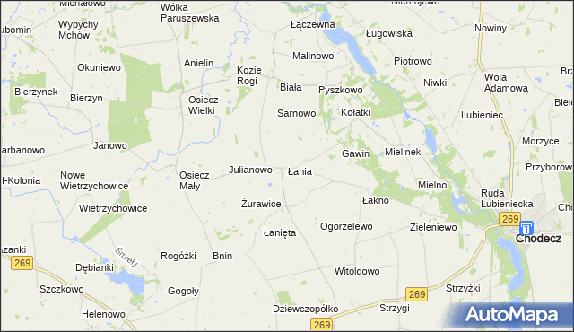 mapa Łania, Łania na mapie Targeo