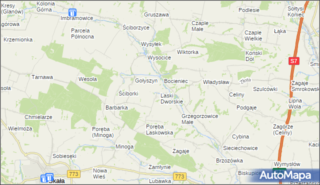 mapa Laski Dworskie, Laski Dworskie na mapie Targeo