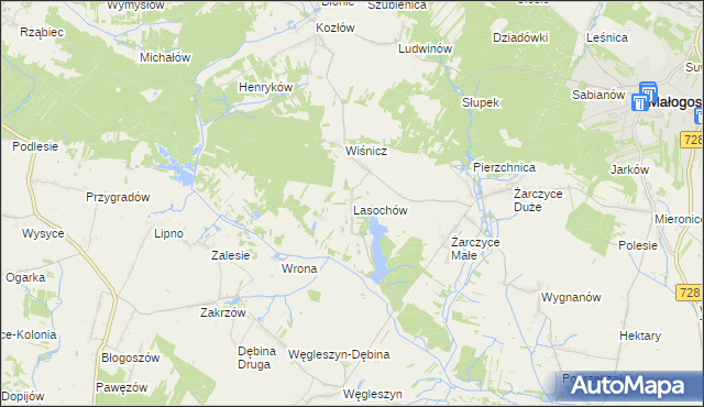 mapa Lasochów, Lasochów na mapie Targeo