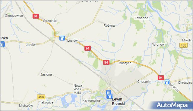 mapa Leśniczówka gmina Lewin Brzeski, Leśniczówka gmina Lewin Brzeski na mapie Targeo