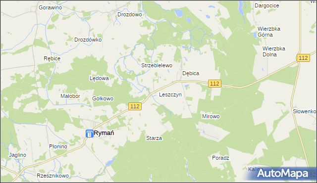 mapa Leszczyn, Leszczyn na mapie Targeo
