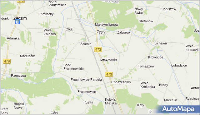 mapa Leszkomin, Leszkomin na mapie Targeo