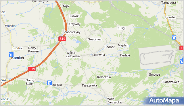 mapa Łętownia gmina Nowa Sarzyna, Łętownia gmina Nowa Sarzyna na mapie Targeo