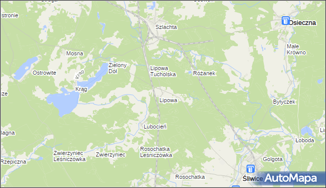 mapa Lipowa Leśniczówka, Lipowa Leśniczówka na mapie Targeo