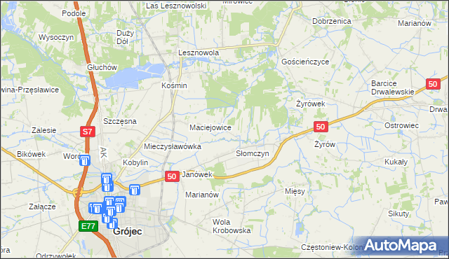 mapa Lisówek gmina Grójec, Lisówek gmina Grójec na mapie Targeo