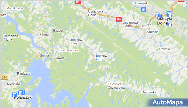 mapa Łobozew Górny, Łobozew Górny na mapie Targeo