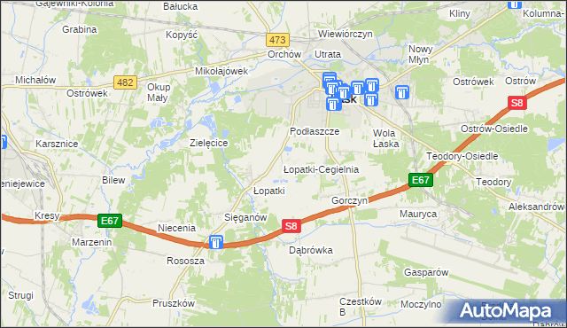 mapa Łopatki-Cegielnia, Łopatki-Cegielnia na mapie Targeo