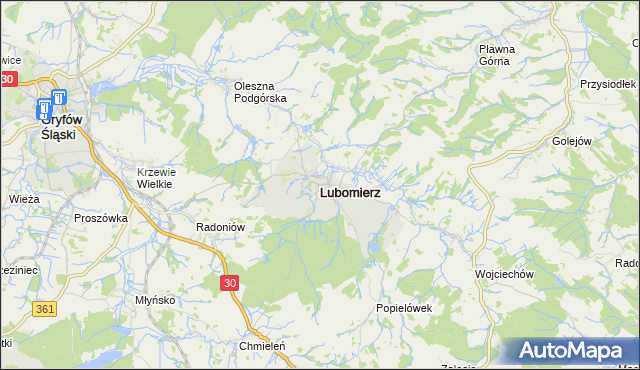 mapa Lubomierz powiat lwówecki, Lubomierz powiat lwówecki na mapie Targeo