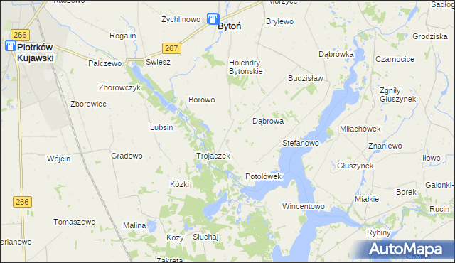 mapa Ludwikowo gmina Bytoń, Ludwikowo gmina Bytoń na mapie Targeo